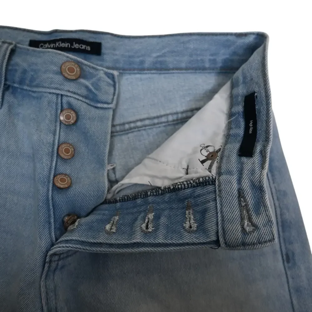 Calvin Klein Jeans Womens 25 Button Fly High Rise Jean Shorts